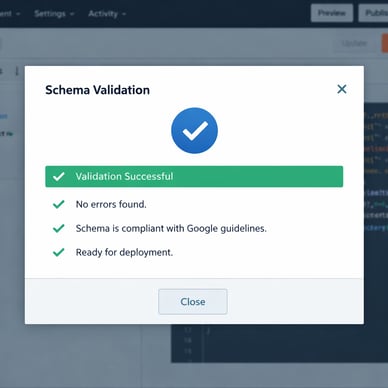 Before deploying the generated schema is automatically validated to ensure its free of errors and compliant with Googles guidelines In HubSpot Do not