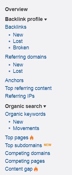 ahrefs dashboard