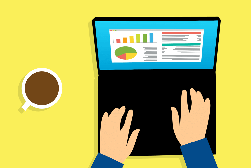 analysis-laptop-business-style-cartoon-graph