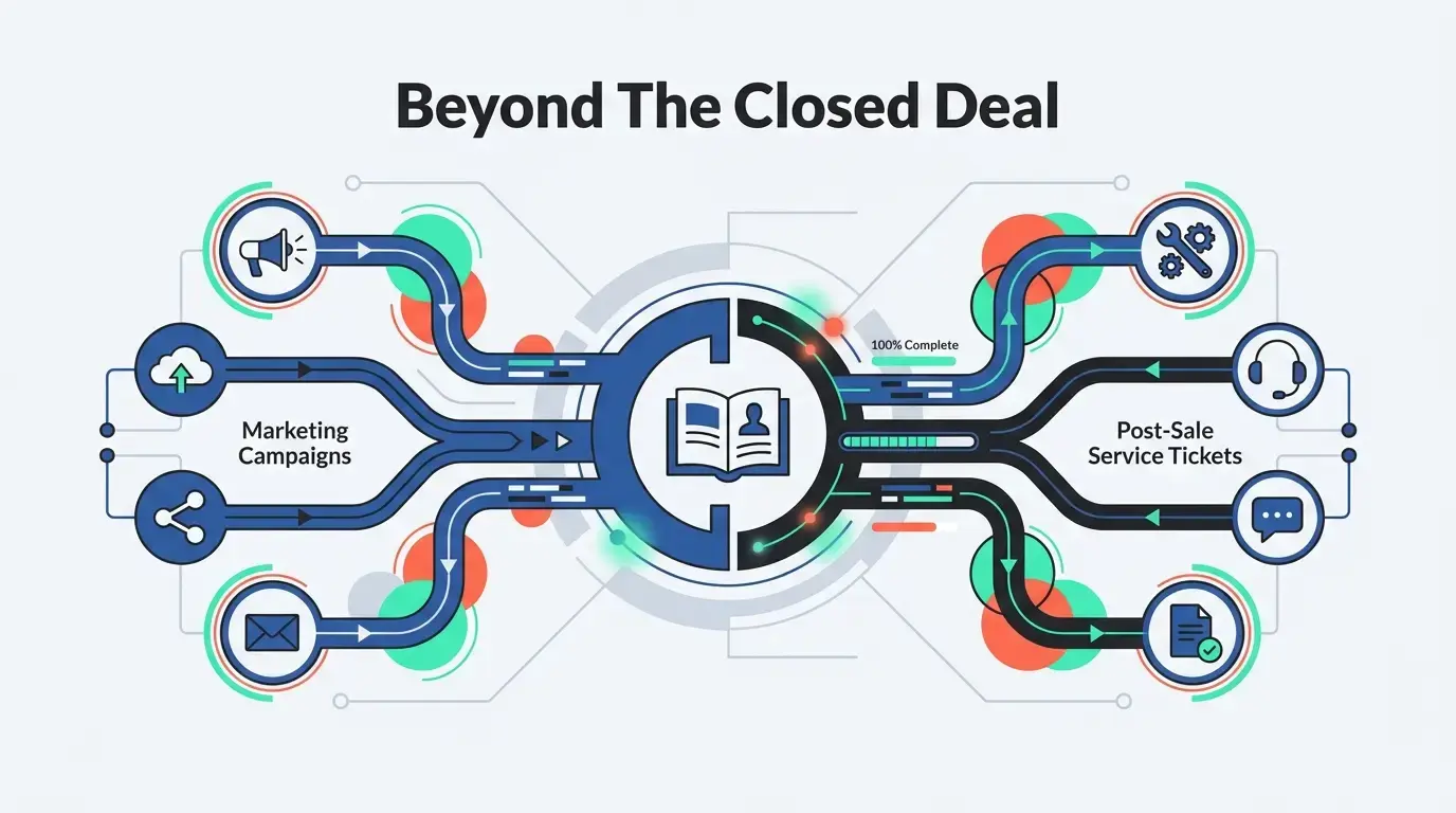 How does full-lifecycle CRM improve revenue attribution accuracy?